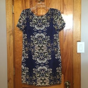 Madewell blue floral u-back dress